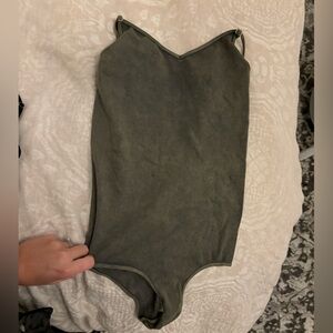 Free people Olive green bodysuit leotard